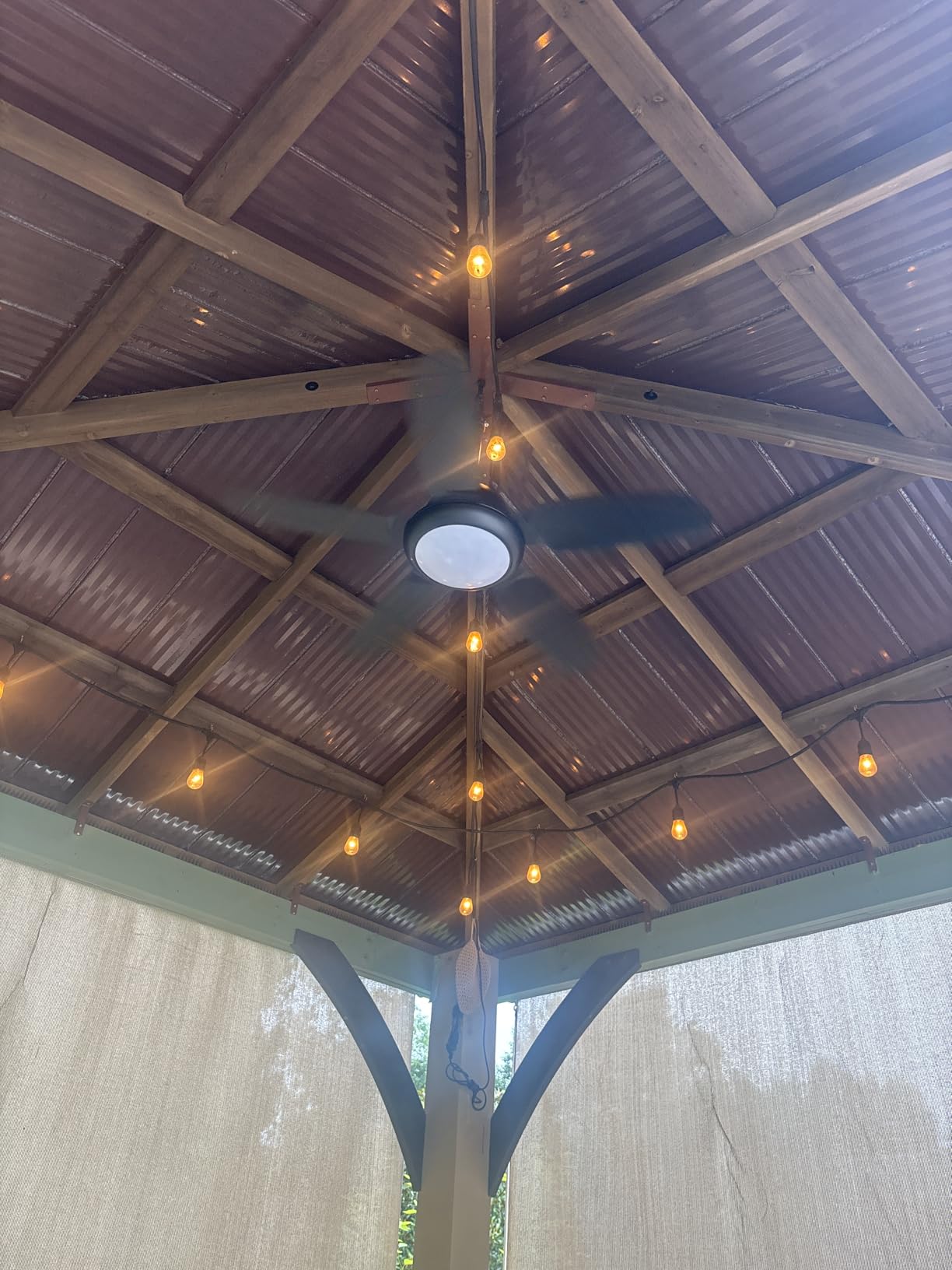Fanbulous 42 Inch Waterproof Outdoor Ceiling Fan with Lights and Remote, IP65 Wet Rated Gazebo Fan with 3CCT 6-Speed DC Motor, Black customer photo 1