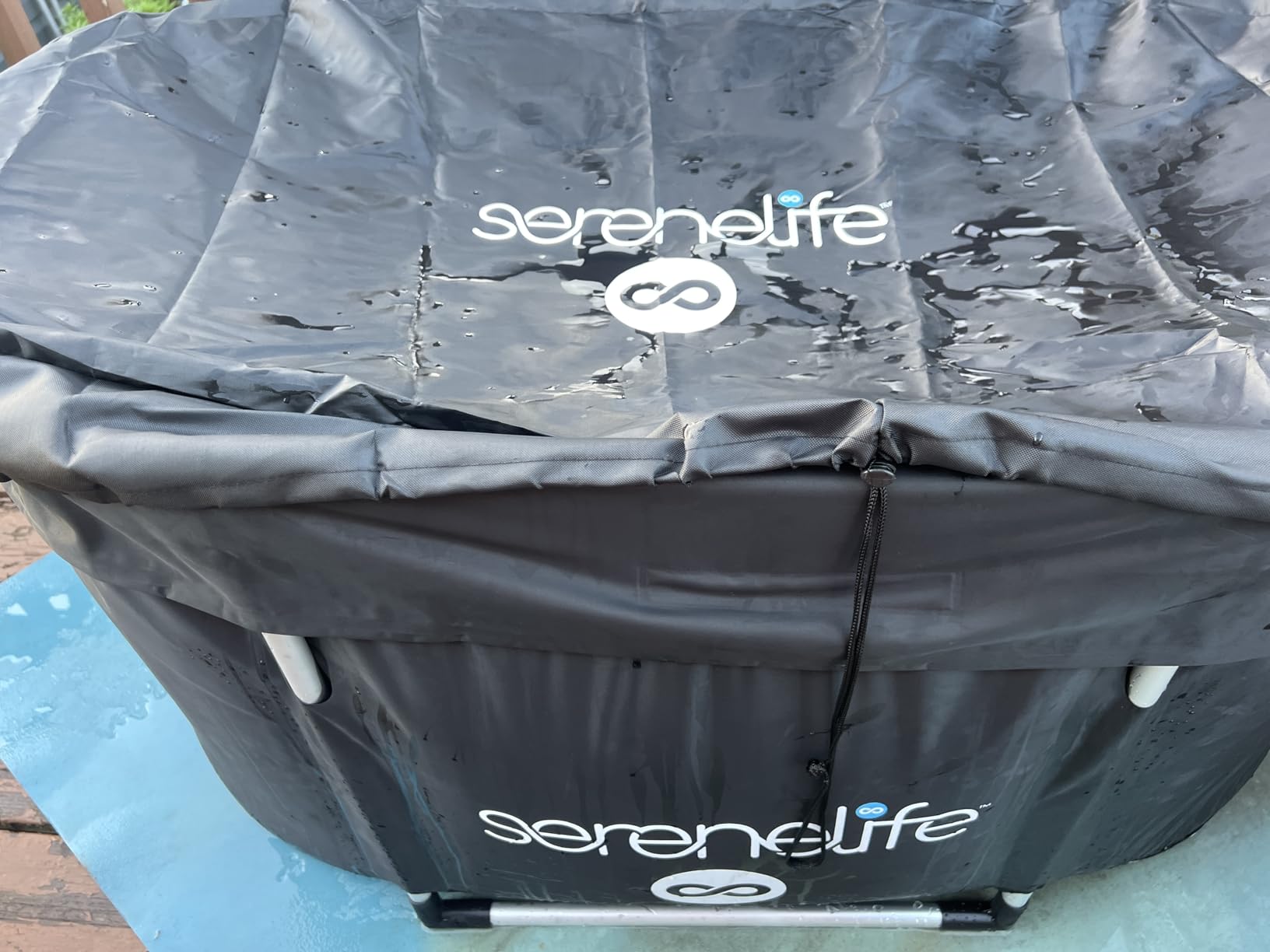 SereneLife 105 Gallon Insulated Oval Ice Bath Tub for Athletes, One Person Cold Plunge Therapy Recovery Pod for Recovery, Multi Layered with Aluminum Frame, Portable for Indoor Outdoor, Home, Gym Use customer photo 2
