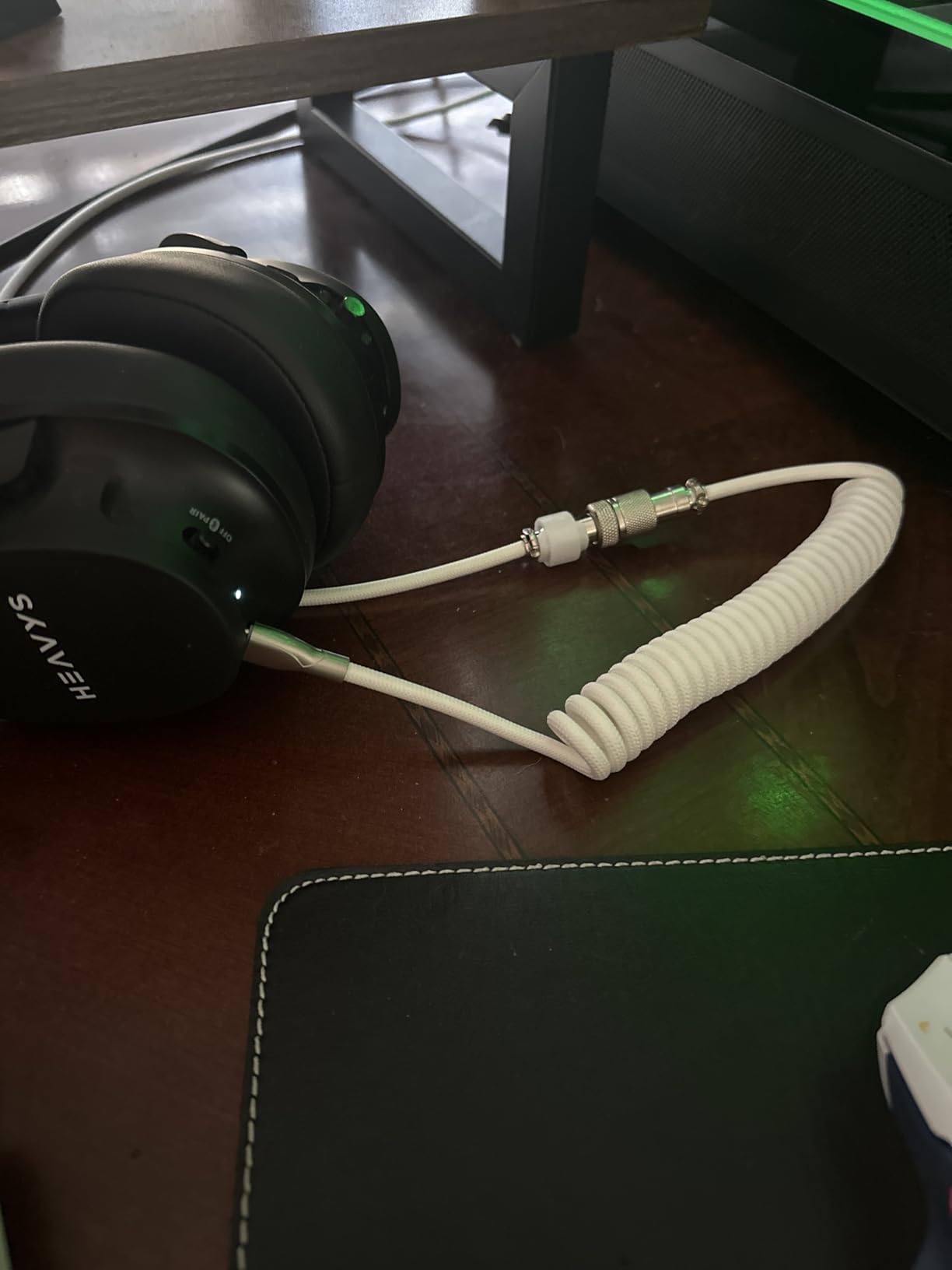 Coiled Keyboard Cable: 1.5M USB-C to USB-A Braided Cord with Detachable Aviator Connector, Durable & Tangle-Free for Custom & Mechanical Gaming Keyboards (Purple) customer photo 2