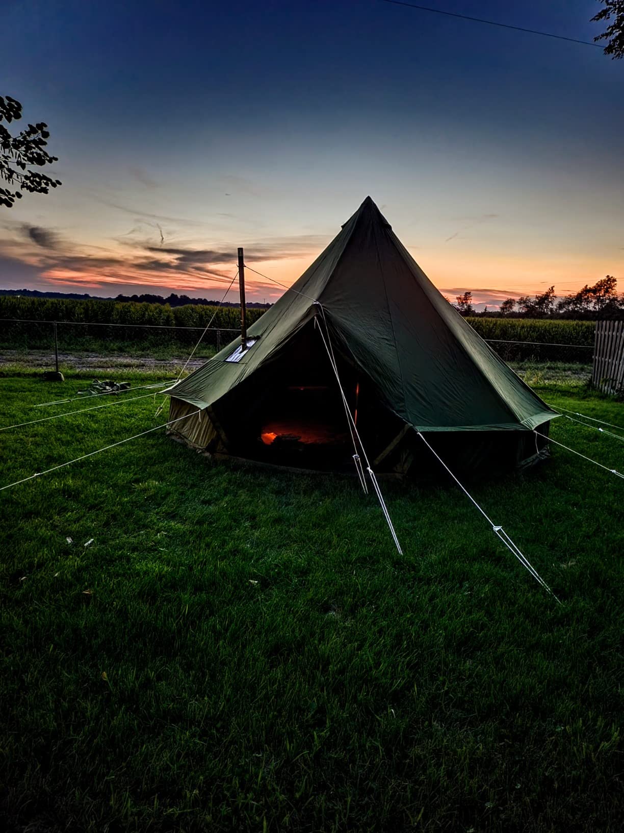 Cotton Canvas Bell Tent, Waterproof Large Tents with Sturdy Center & Door Pole and Space for 4/6/8 Person All 4 Season Camping Yurt Tent customer photo 2