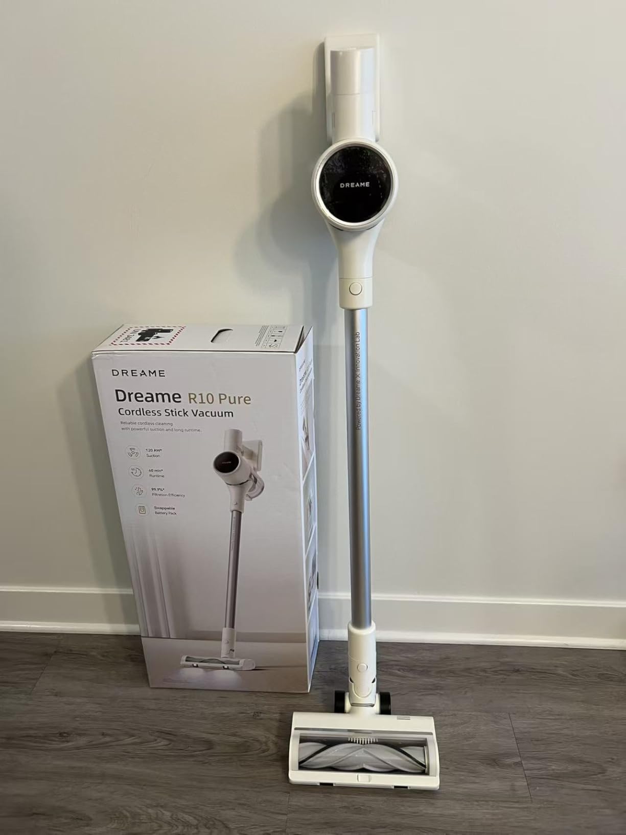 DREAME Cordless Vacuum Cleaner R10 Pure, 120AW Powerful Suction, Stick Vacuum Cleaner for Home, Anti-Tangle, LED Headlights, Up to 60 Mins Runtime, Lightweight for Carpet, Hard Floor, Pet Hair customer photo 2