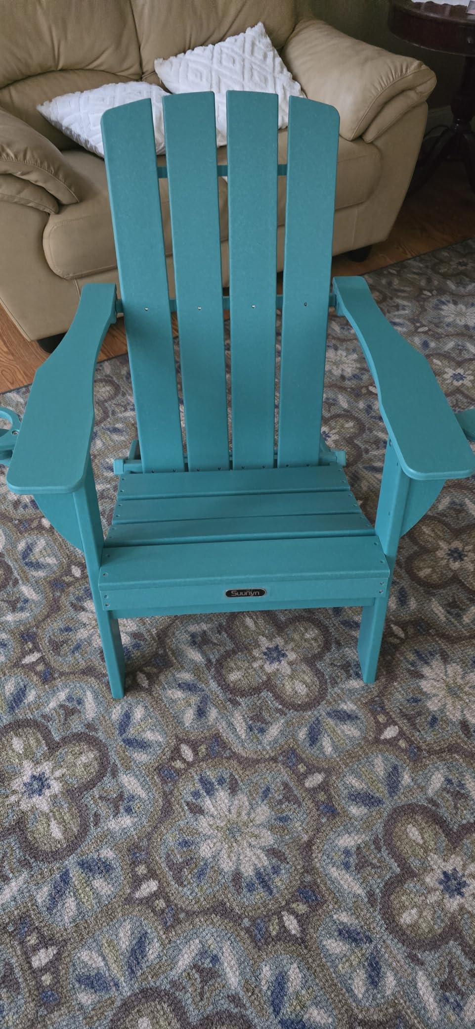 Folding Adirondack Chair, HDPE All-Weather Fire Pit Chairs, Plastic Adirondack Chairs with 2 Cup Holder, Outdoor Lawn Chair for Patio Garden customer photo 2
