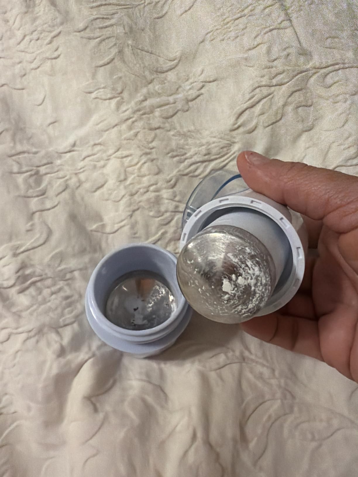 EZY DOSE Pill Crusher and Cutter 3-in-1, Crushes Cuts, and Stores Pills, Vitamins, Tablets, Built-In Storage Compartment, Features Stainless-Steel Blade, Portable and Travel-Friendly, Purple, BPA Free customer photo 1