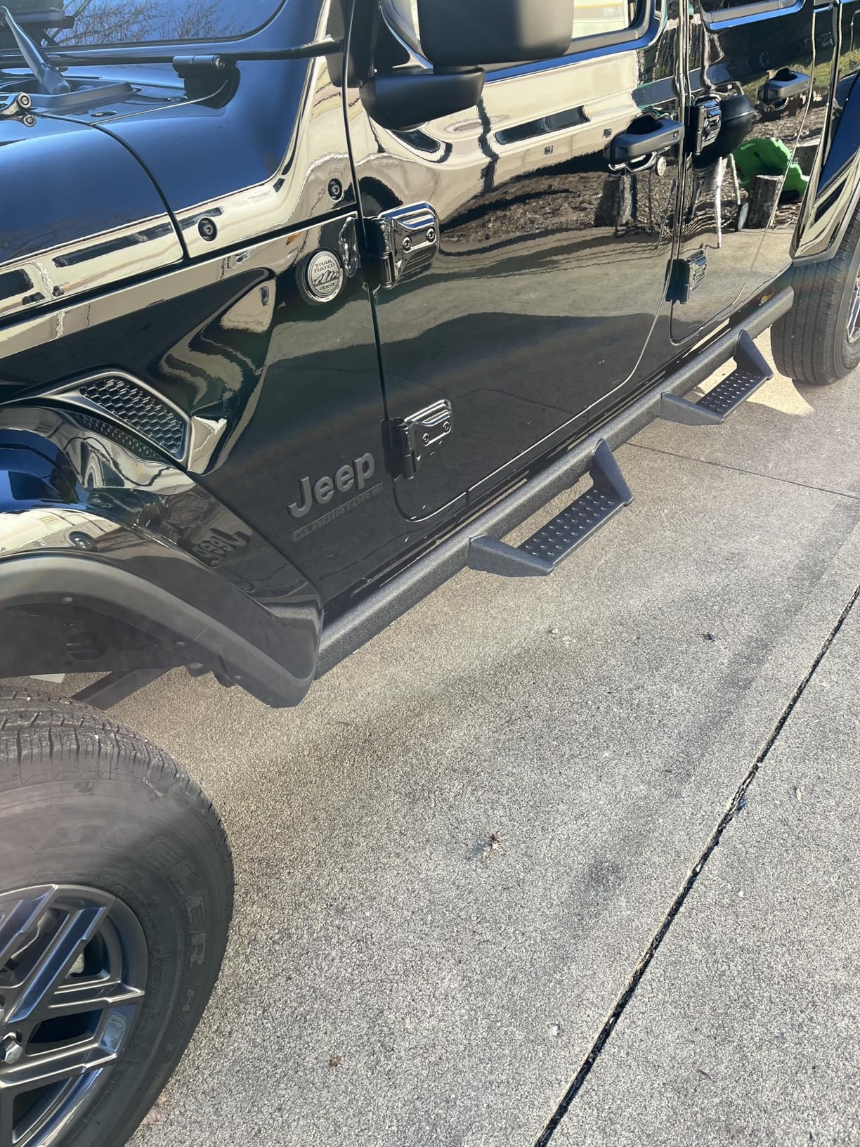 BINARY STAR Curve Design Running Boards Compatible with Vehicle 2018-2026 Jeep Wrangler JL 4 Door, JL Rock Rails Sliders Drop Down Side Steps, Wrangler JL Nerf Bars Step Bars Made with Carbon Steel customer photo 1