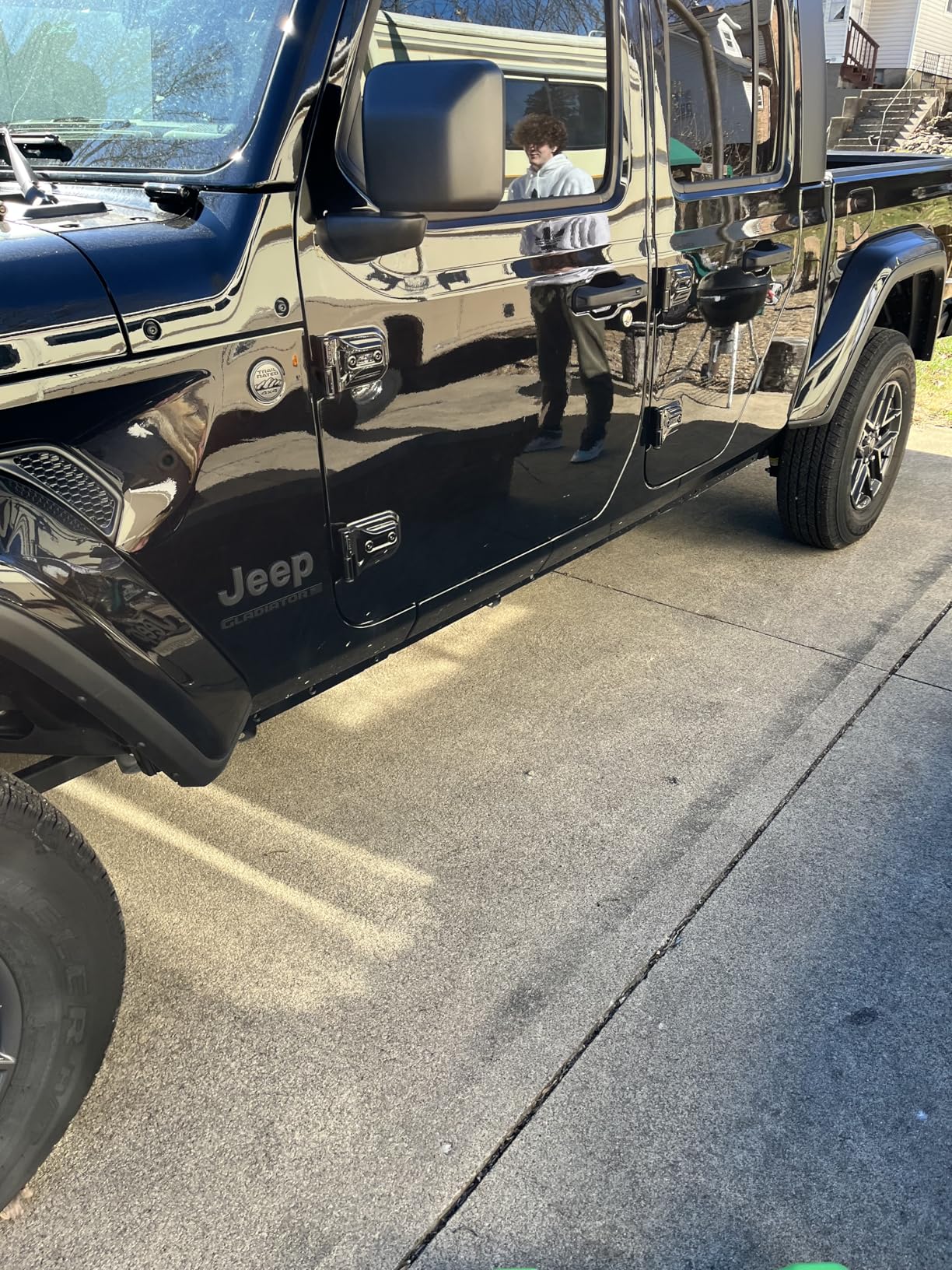 BINARY STAR Curve Design Running Boards Compatible with Vehicle 2018-2026 Jeep Wrangler JL 4 Door, JL Rock Rails Sliders Drop Down Side Steps, Wrangler JL Nerf Bars Step Bars Made with Carbon Steel customer photo 2