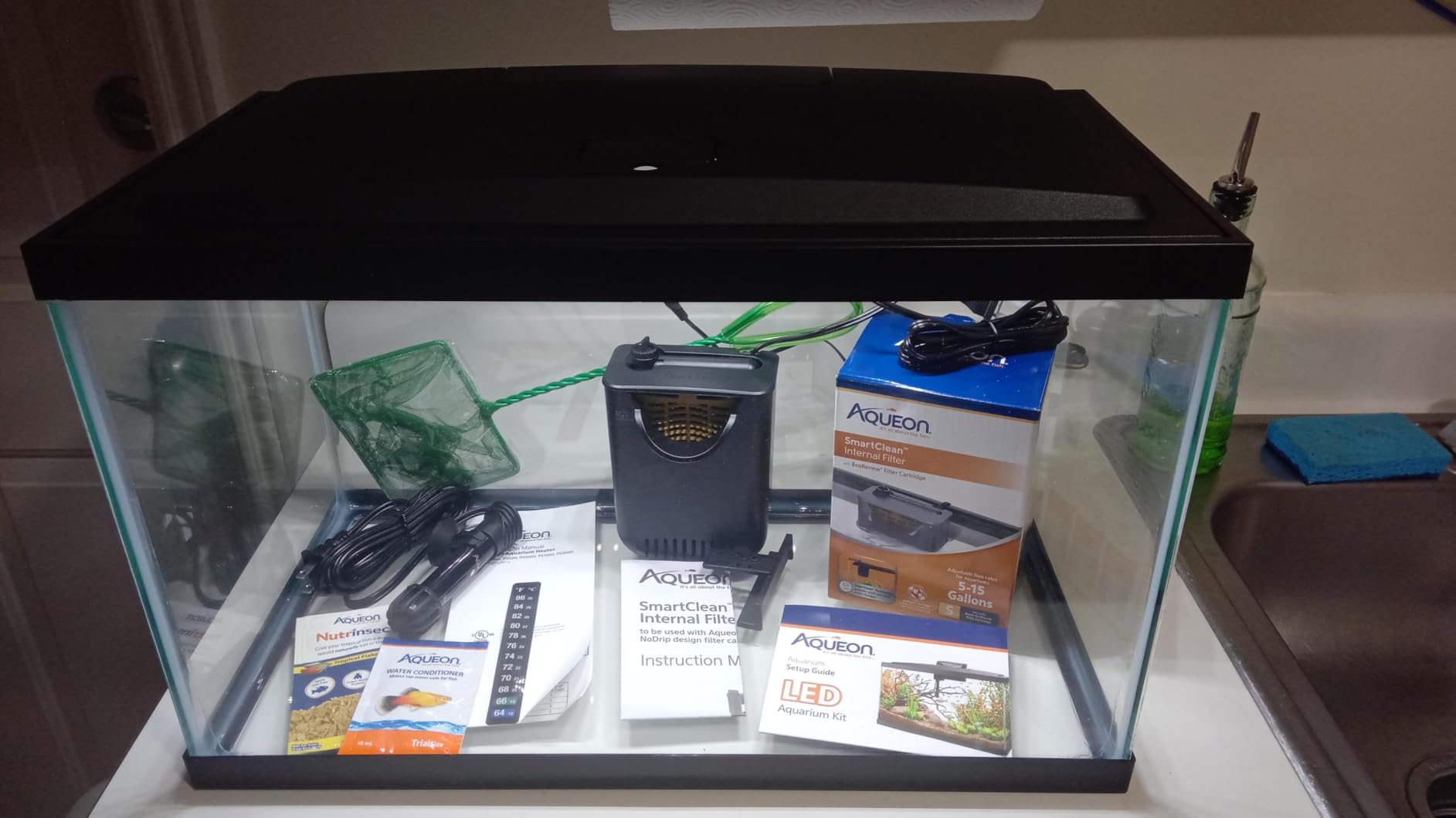 Aqueon Aquarium Starter Kit with Smart Clean Filtration and LED Lighting, Freshwater and Saltwater Fish, Perfect for Tetras, Guppies, Platies, 10-Gallon customer photo 2