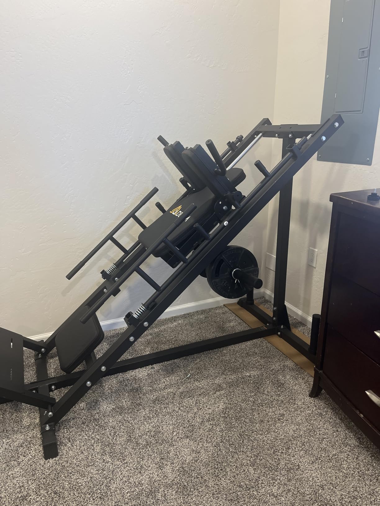 Mdeam Leg Press Hack Squat Machine, Leg Press Machine with Linear Bearing | 2-in-1, 45-Degree Hack Squat for Home Gym, Diamond-Plated Footplate, Strength Training for Quads, Hamstring, Glutes, Calves customer photo 1