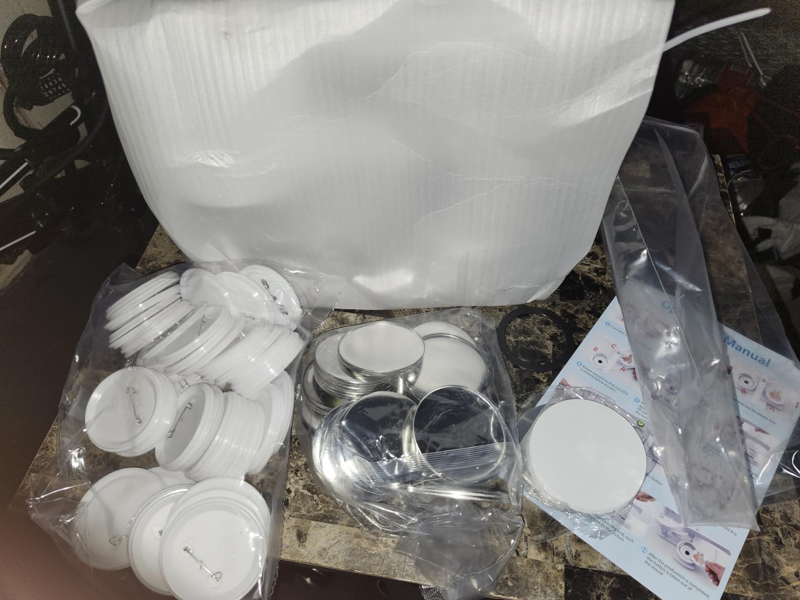 Button Maker Machine, Pin Maker Machine, Button Press Machine, DIY Badges Making Machine Kit with Free 50pcs Supplies, Installation-Free (58mm/2.25inch) customer photo 1