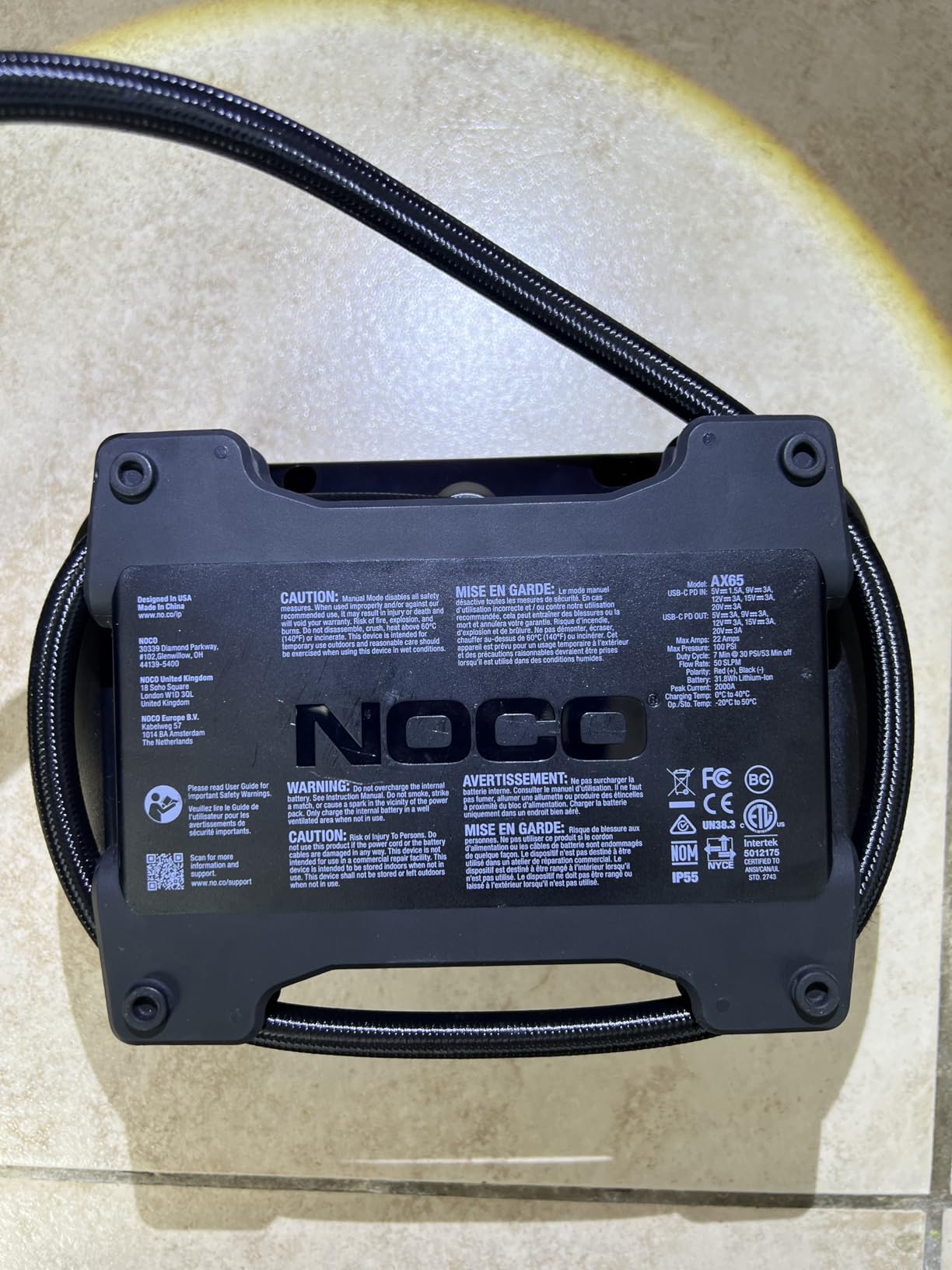 NOCO Boost+Air AX65: 2000A Jump Starter with Air Compressor Tire Inflator - Starts 8.0L Gas & 6.0L Diesel - 67 SLPM Airflow Inflates 0-40 PSI in 2 Minutes customer photo 1