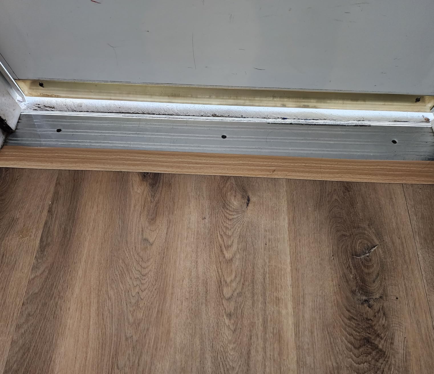 Floor Transition Strip Door Threshold 39in Floor Transition Reducer Trim on The Edges Threshold Strip Self Adhesive Suitable for Doorways, Tiles, Carpet customer photo 1