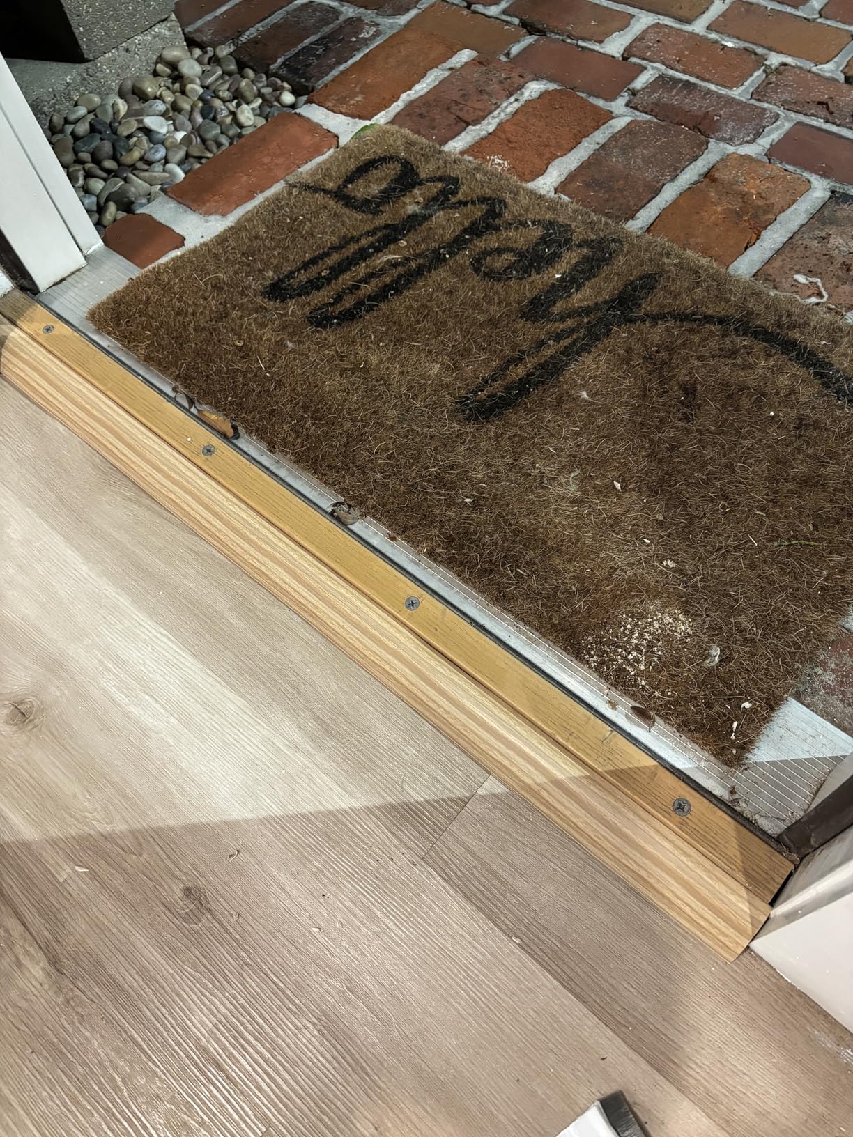 Floor Transition Strip Door Threshold 39in Floor Transition Reducer Trim on The Edges Threshold Strip Self Adhesive Suitable for Doorways, Tiles, Carpet customer photo 2