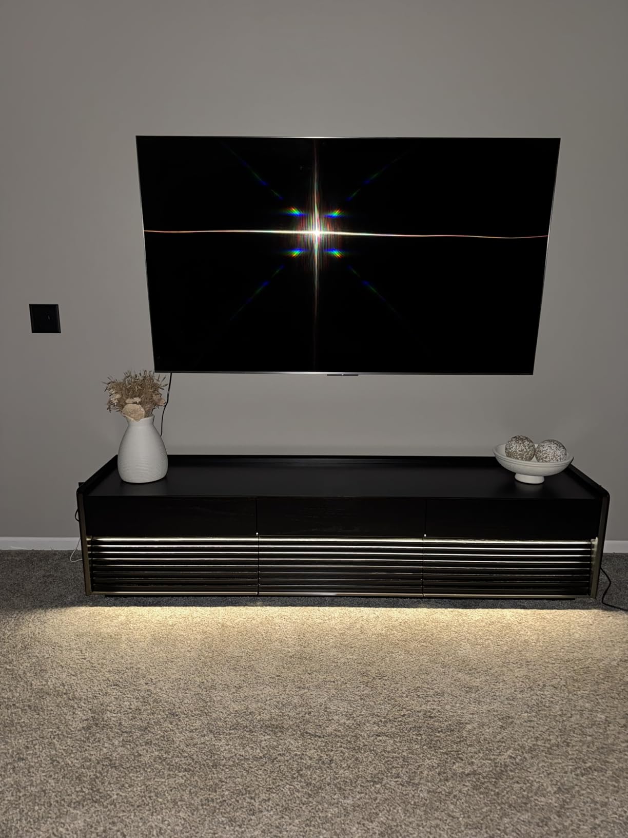POVISON Fully-Assembled Mid Century Modern TV Stand, 78.74