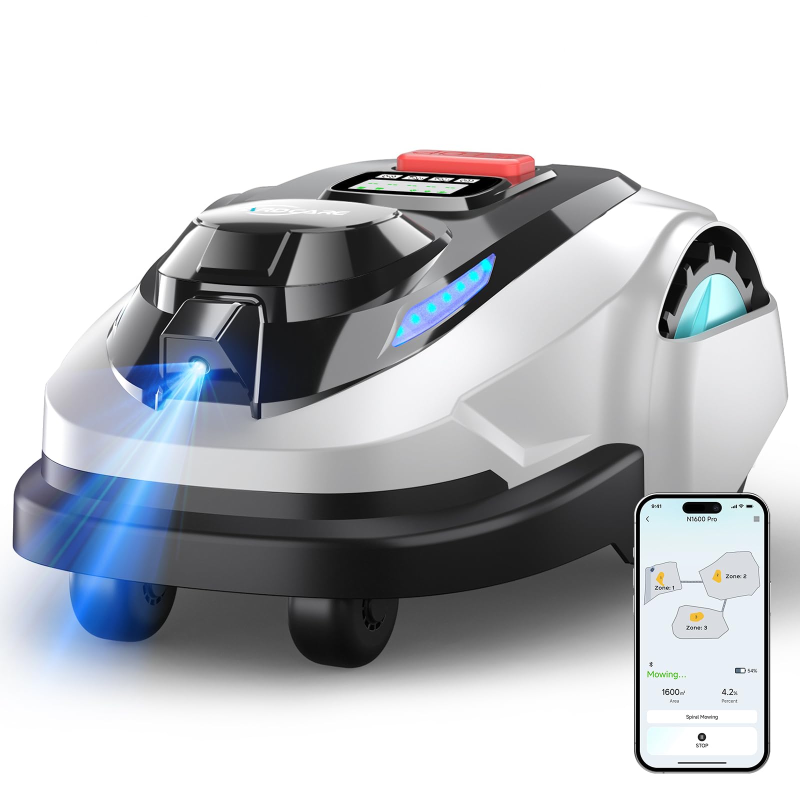 N1600 PRO Wireless Robot Lawn Mower, RTK+Vision Navigation, 0.4 Acre Coverage, APP Smart Control, Multi-Zone Mowing, Ordered Cutting Path, Smart Robot Lawn Mower for Yards customer photo 1