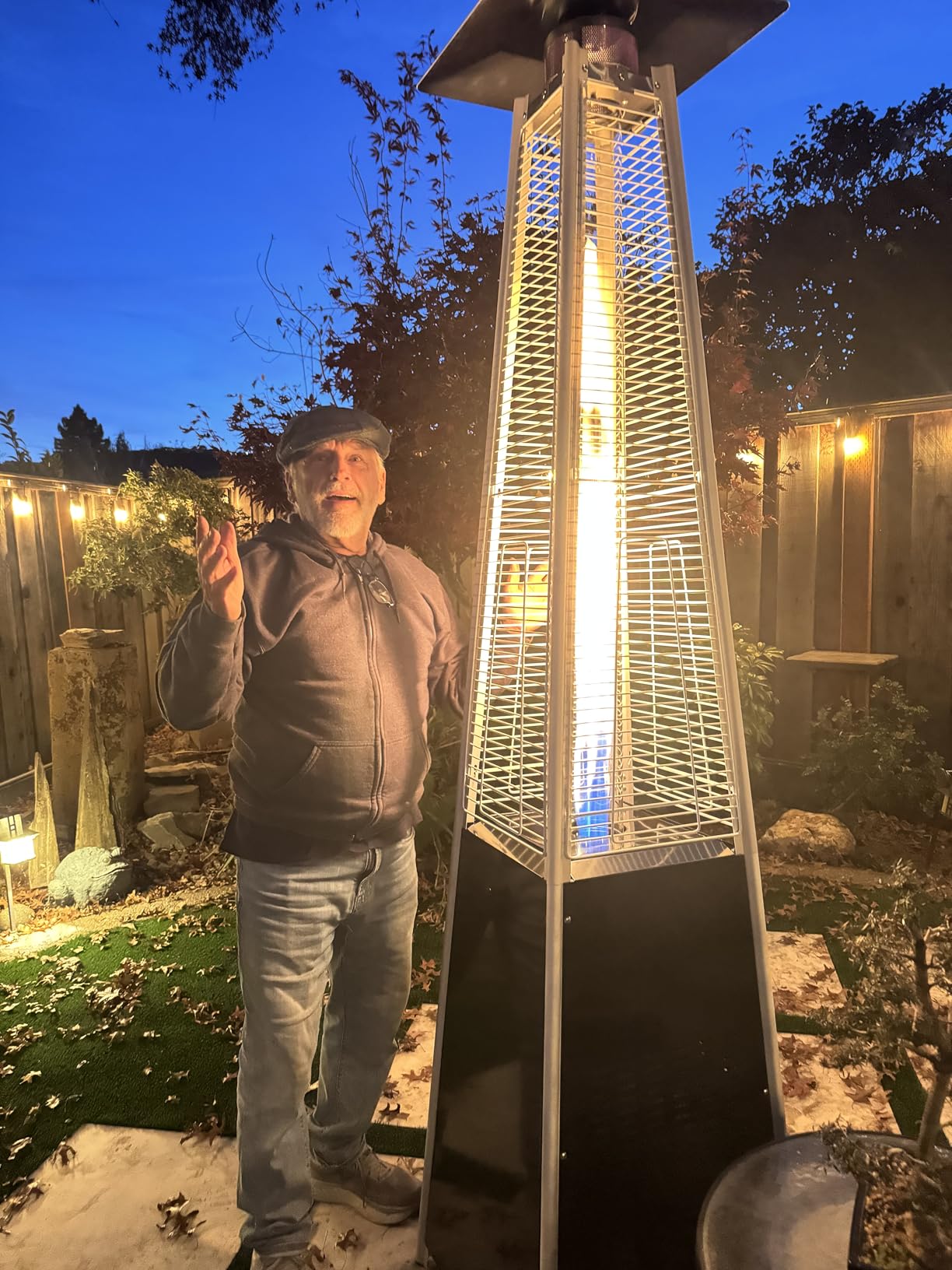 Pamapic Patio heater, 41,000 BTU Propane Outdoor Heater with Lockable Wheels, CSA Certificated Patio Heater with Cover for Patio, Backyard, Balcony (Ink) customer photo 2
