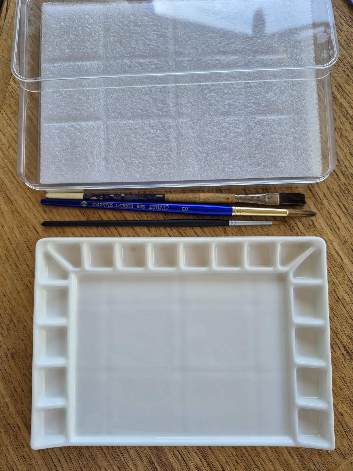 Bower Bird Wooden Travel Paint Box - Portable Watercolor & Oil Painting Kit with 18-Well Palette Compatibility, Adjustable Metal Fasteners,Built-in Acrylic Tray，Lightweight Travel (Wooden Paint Box) customer photo 2