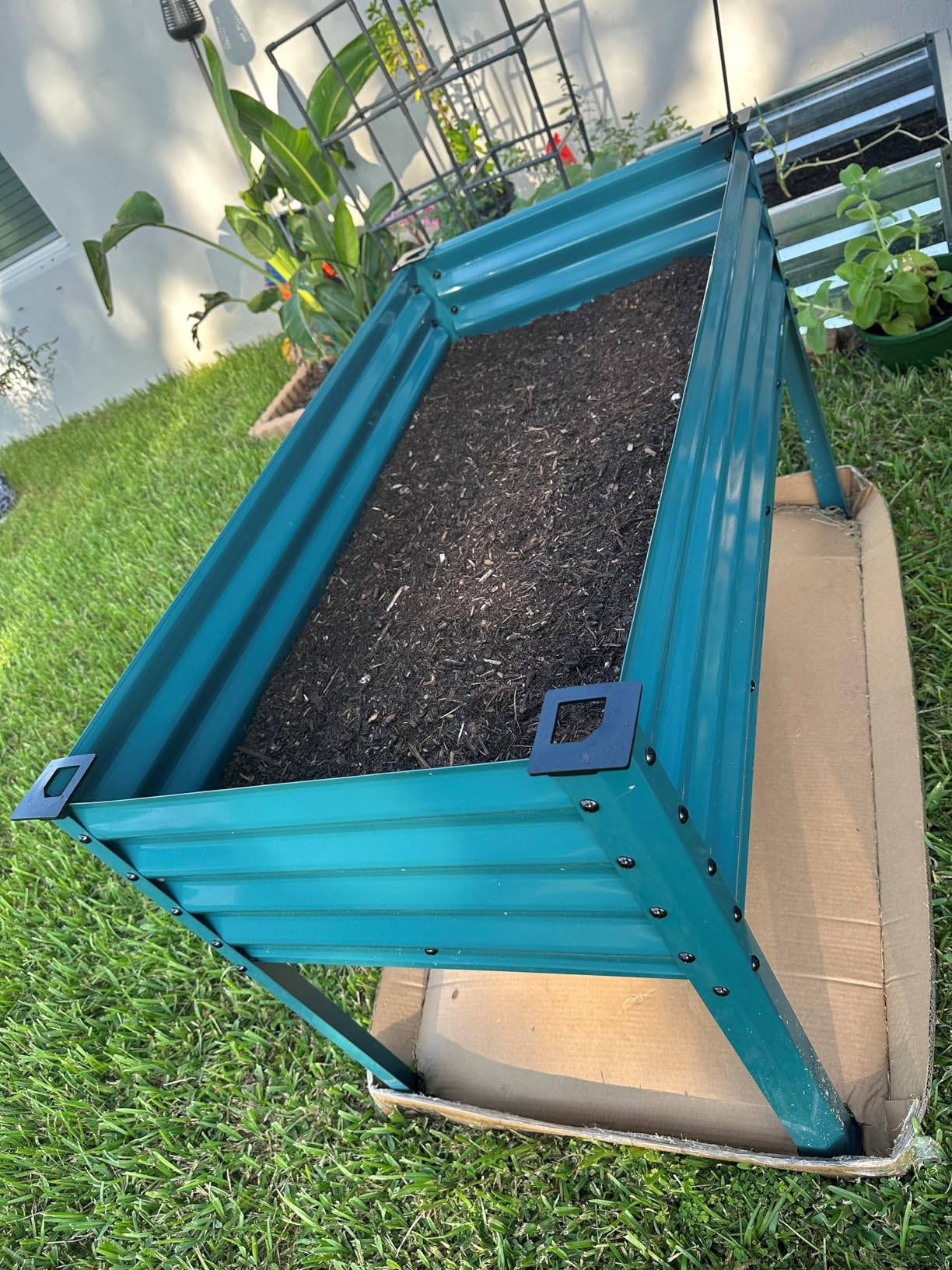 Best Choice Products 48x24x30in Galvanized Raised Garden Bed, Metal Elevated Planter Box, Vegetable Garden for Backyard, Patio, Balcony - Mist Blue customer photo 2