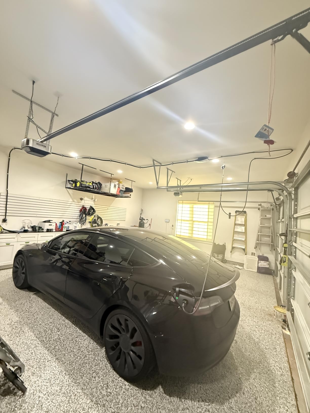 ChargeFlex USA Made Original Universal EV Overhead Retractable Cable Organizer Management System for Tesla and Other EVs - for All Level 2 Chargers - Mounts to Ceiling and Wall - Reinforced Steel Cord customer photo 2