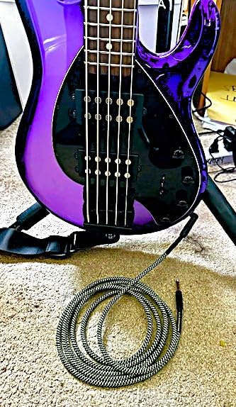 Pro Series Guitar Cable 10 ft, Gold-Plated Neutrik REAN Connector, 18 AWG 99.99% OFC, Low Capacitance Straight to Right Angle 1/4 Inch Instrument Cable for Fender Electric Guitar customer photo 1