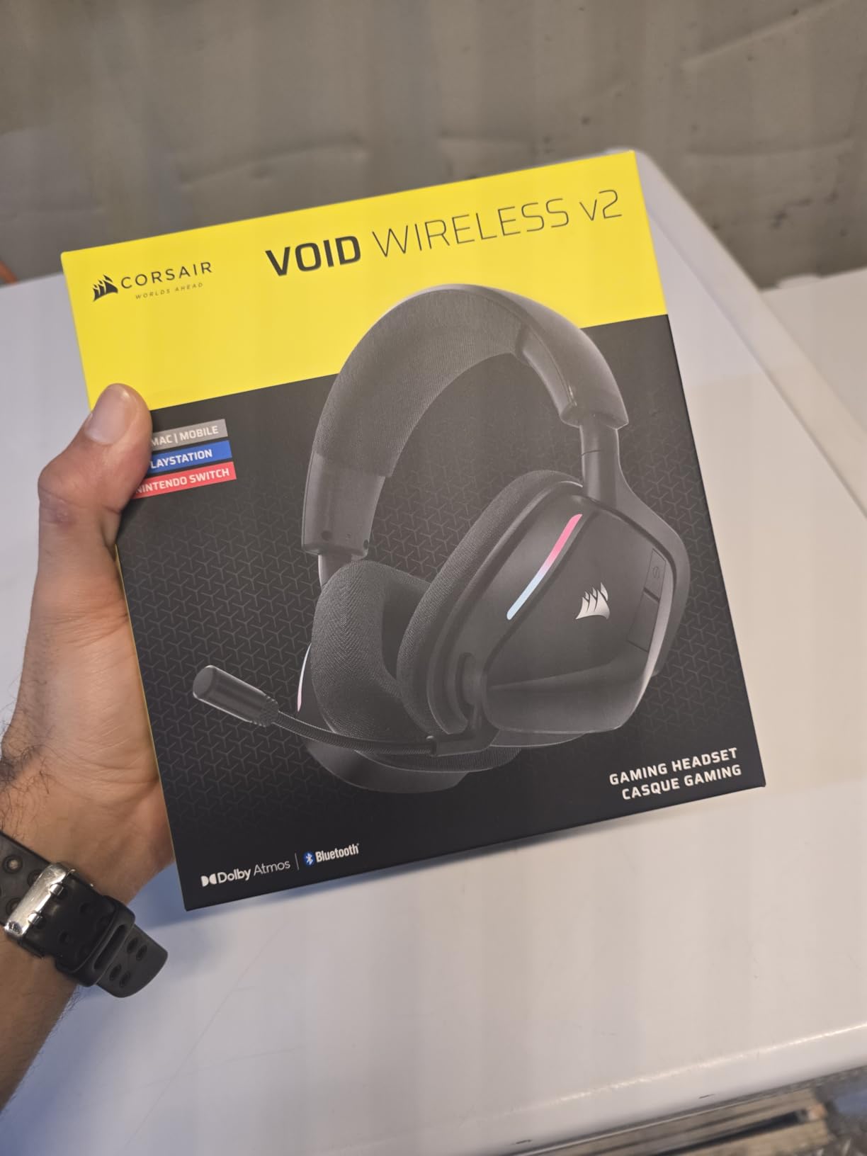 Corsair Void v2 Wireless Gaming Headset with Bluetooth for PC, PS5, PS4, Switch, Mobile - Dolby Atmos - 70 Hr Battery - Dual Wireless - Lightweight - Fast Charging - Carbon customer photo 1
