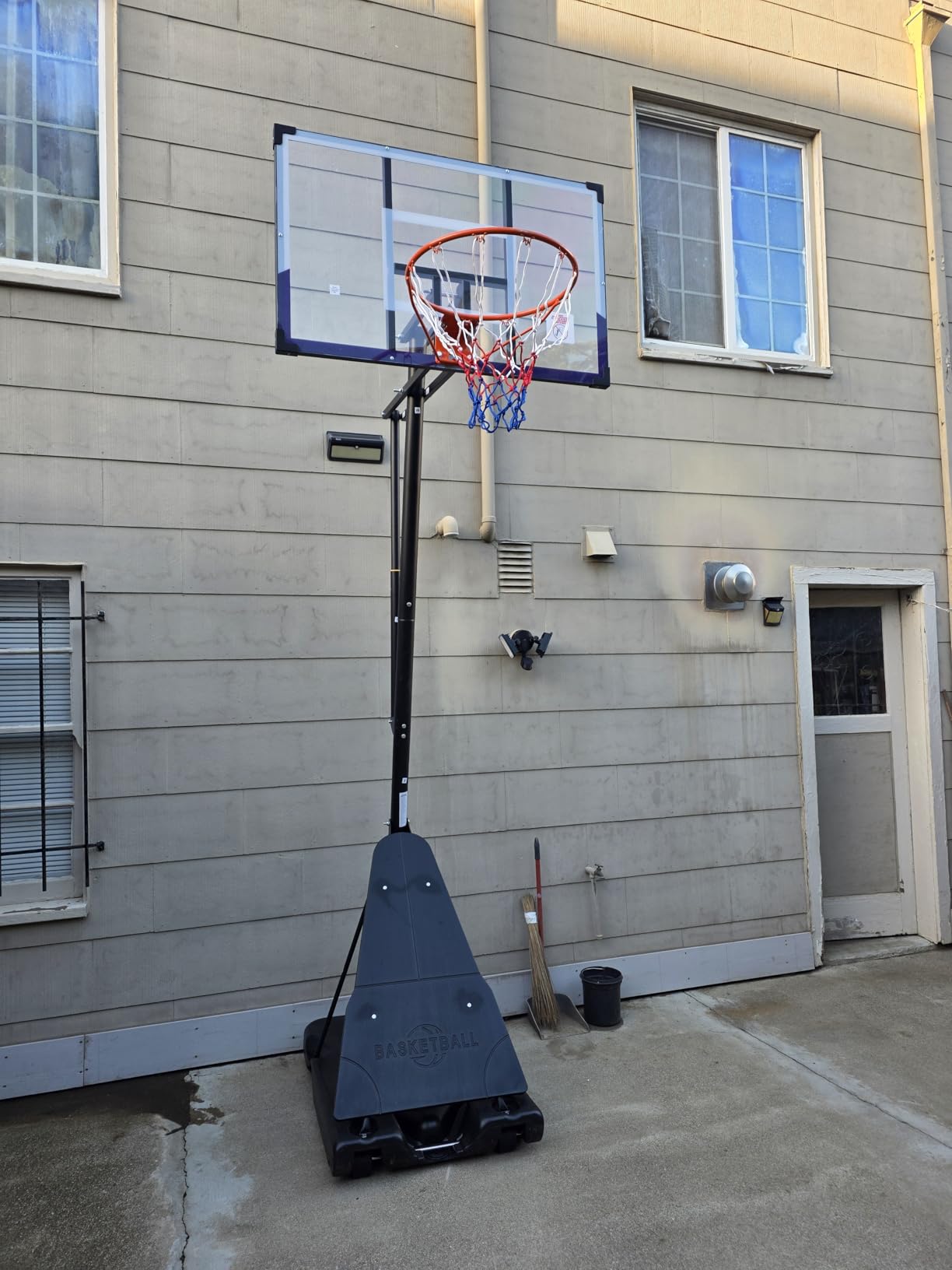 TONBUX Basketball Hoop Outdoor 44/48 Inch Shatterproof PC Backboard, 5.25-10FT Stepless Adjustable Height, Portable Basketball Hoop for Kids/Teens/Adults in Backyard, Driveway and Indoor customer photo 1
