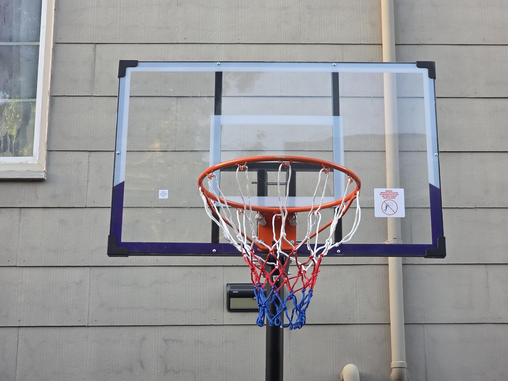 TONBUX Basketball Hoop Outdoor 44/48 Inch Shatterproof PC Backboard, 5.25-10FT Stepless Adjustable Height, Portable Basketball Hoop for Kids/Teens/Adults in Backyard, Driveway and Indoor customer photo 2