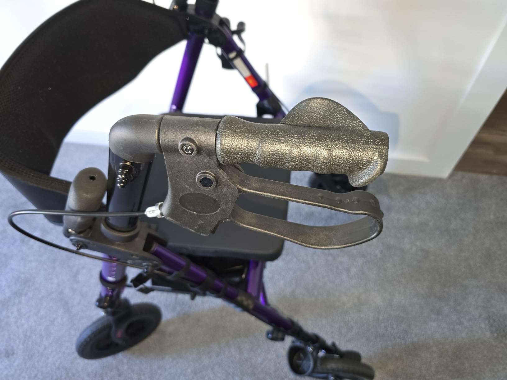 Foldable Rollator Walker for Seniors with Seat, Lightweight 2 in 1 Rolling Walkers Wheelchair Combo for Adult, Transport Chair with Brakes, Adjustable Seat and Handle, 300 Lb. Weight Capacity, Purple customer photo 2