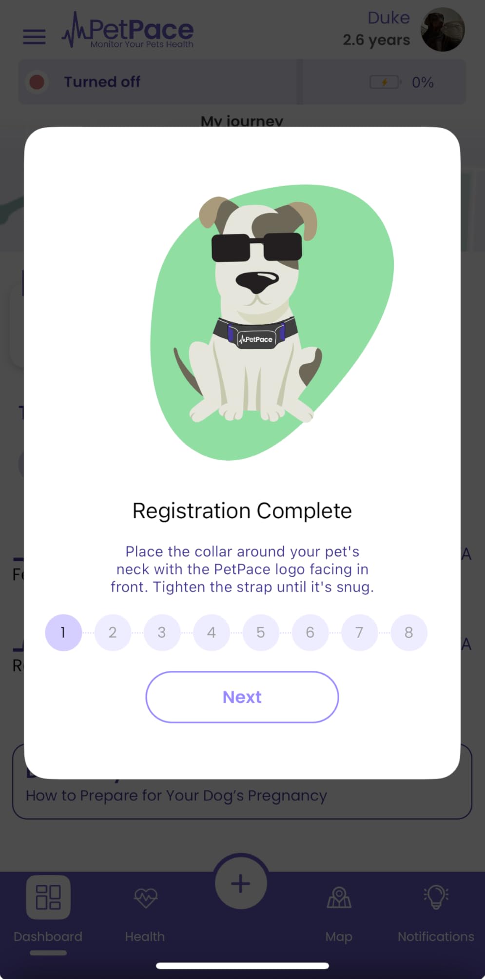 PetPace V3.0 Dog Health Monitor - AI Health Collar with 24/7 Vital Signs Tracks Pain GPS, Telehealth AskaVet & Share with Your Vet & Apple Watch Sync - Subscription Required (Medium) customer photo 1
