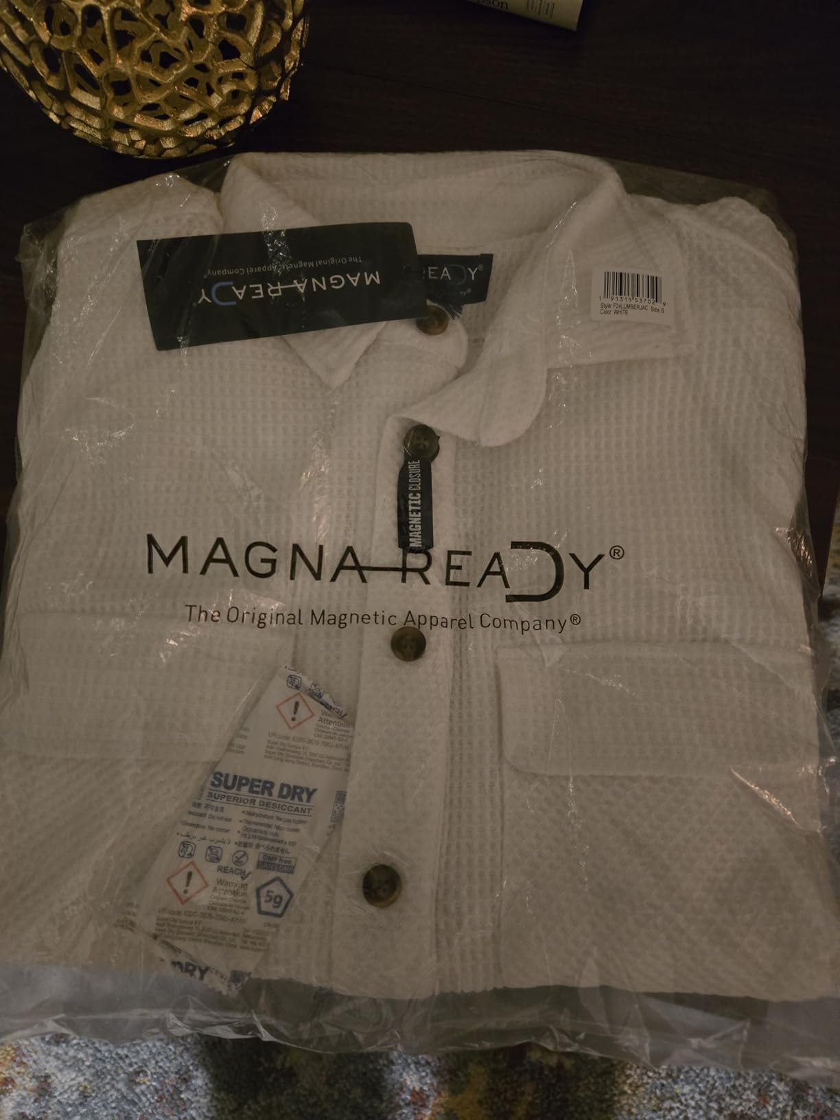 MagnaReady Mens Waffle Weave Casual Magnetic Button Down Shirt with Dual Oversized Pockets customer photo 1