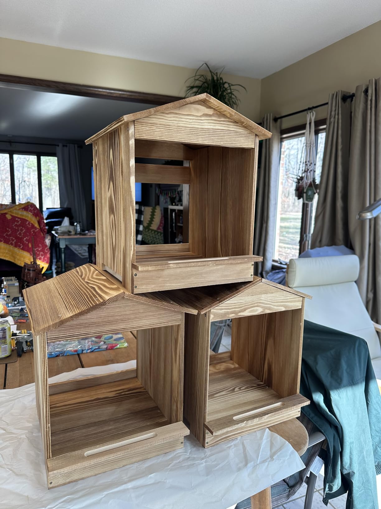 Chicken Nesting Box 3 Compartments - Wall Mount Wooden Egg Laying Nest Box for Chicken Coop, Easy to Assemble & Versatile Use for Hens, Ducks, Chickens customer photo 1