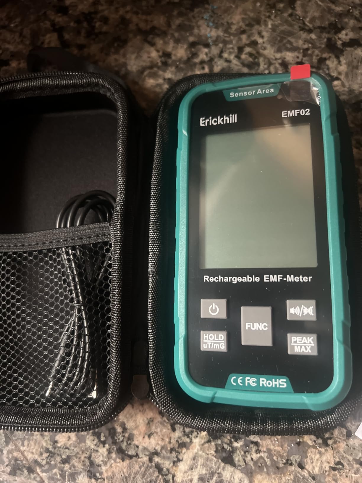 ERICKHILL EMF Detector, 3-in-1 Portable EMF Meter and Radiation Detector for RF, EF, MF & WiFi Signal with 3-Color Sound-Light Alarm customer photo 1