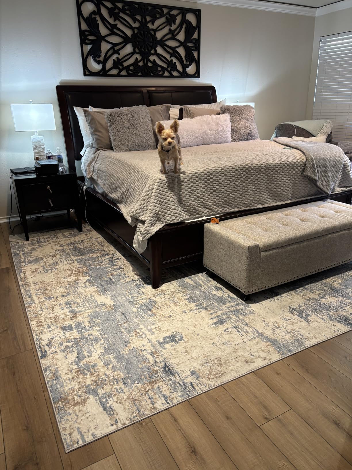 XLUEZ 8x10 Area Rugs for Living Room, Washable Modern Abstract Large Area Rug Neutral Soft Non Slip Kids Rug Stain Resistant Indoor Carpet for Bedroom Nursery Dining Children's Room(Blue, 8'x10') customer photo 1