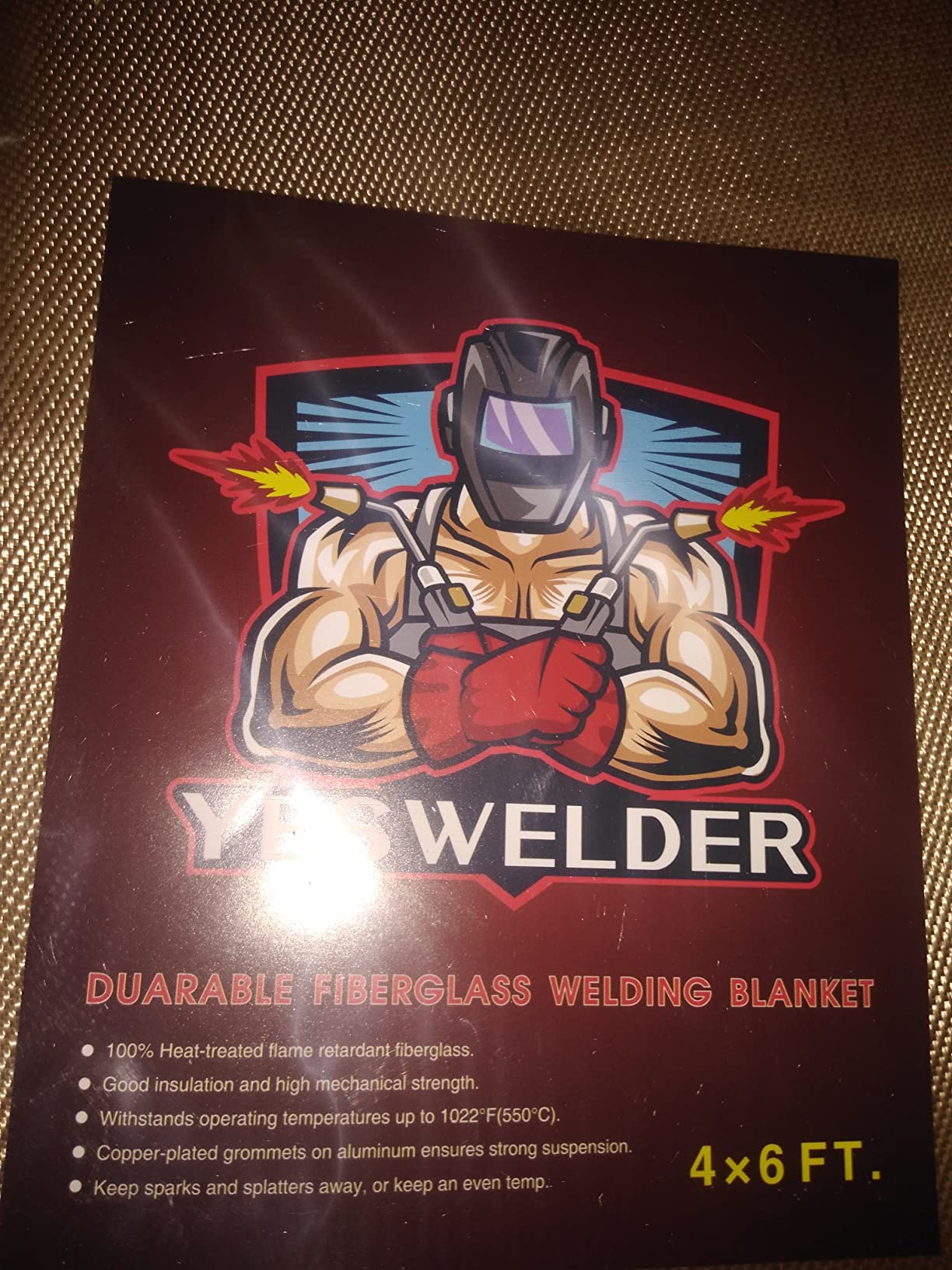 YESWELDER Heavy Duty Fiberglass Welding Blanket, 2 Pack 4 x 6ft Fireproof Insulation Blanket, 1/3