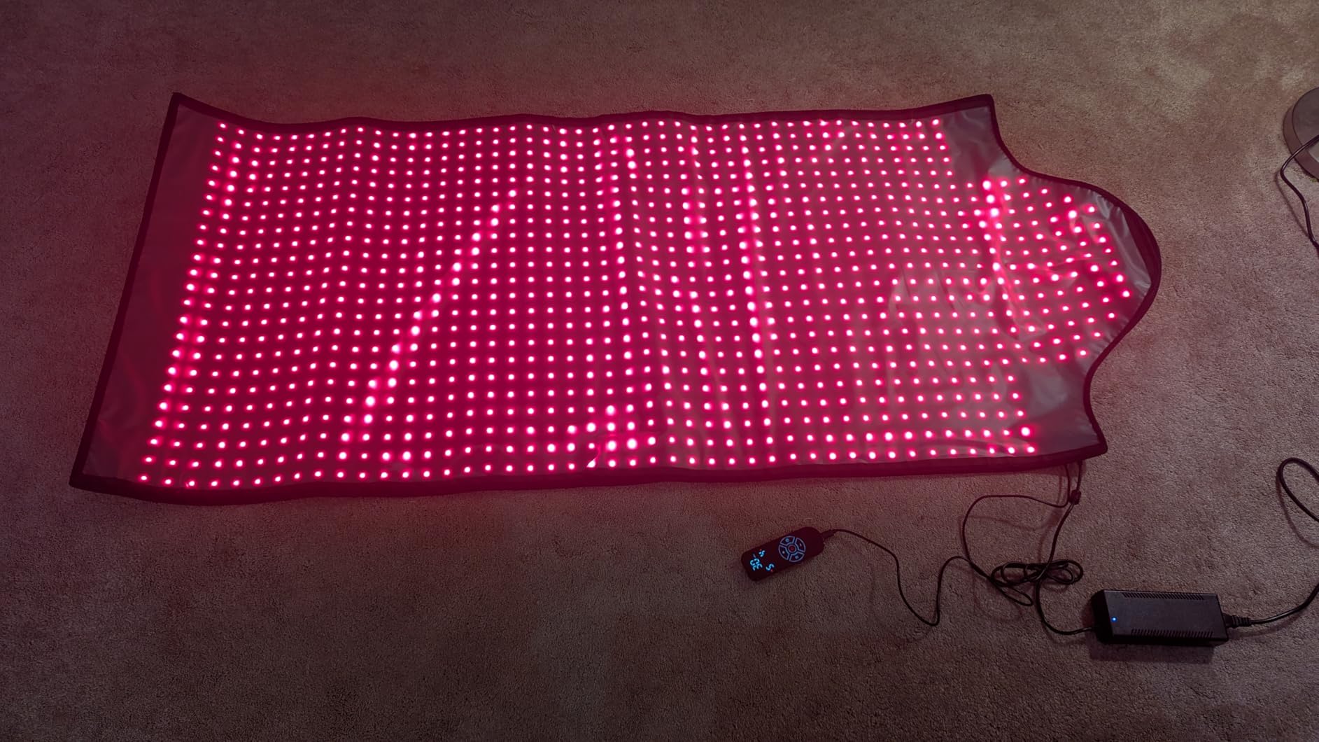 Red Light Therapy Infrared Pad: Pain Relief 1090 LEDs Large Mat for Full Body 660nm Red Light&850nm Infrared Therapy Heating Wrap Body 73 * 32 Inch Big Pads for Back Neck Knee Face Infared Panel Lamp customer photo 1