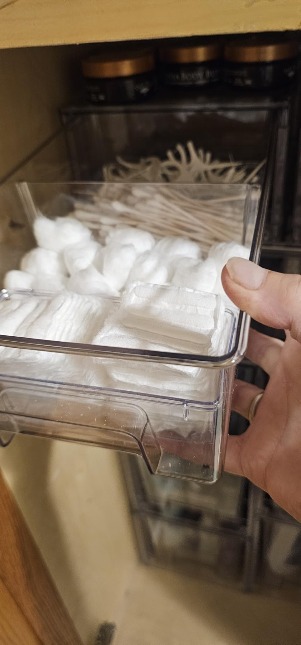 Vtopmart Clear Stackable Storage Drawers Set of 5, Easily Assemble Acrylic Bathroom Undersink Organizers, Plastic Storage Bins for Closet, Cabinet, Pantry, Medicine Organization customer photo 1