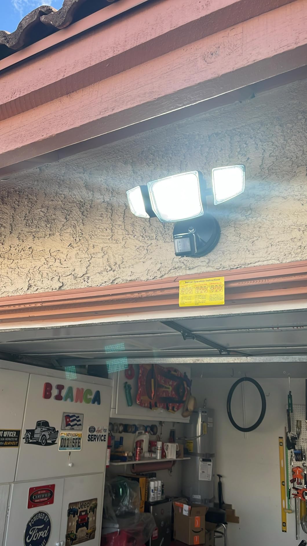 90W 10000LM LED Security Lights Motion Sensor Outdoor Lights, 4 Head Dusk to Dawn, 6500K Daylight Flood Lights Outdoor Motion Sensor, IP65 Waterproof, Motion Light for Outside, Garage, Yard, Porch customer photo 1