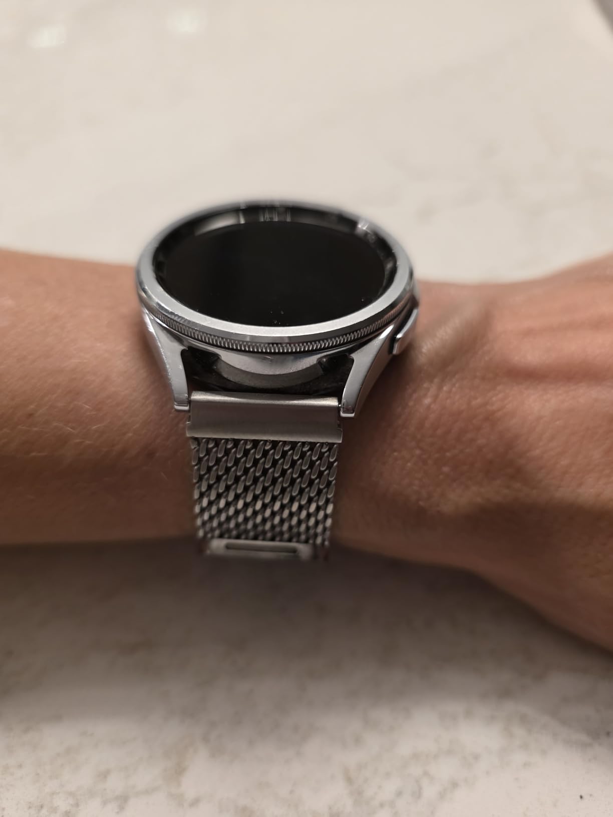 Milanese Metal Bands for Samsung Galaxy Watch 7 6 5 4 Band 40mm 44mm/Watch 6 4 Classic Bands 46mm 42mm 47mm 43mm/5 Pro/3 41mm/FE/Active 2 Men/Women,20mm Stainless Steel Mesh Loop Magnetic Strap Correa customer photo 1