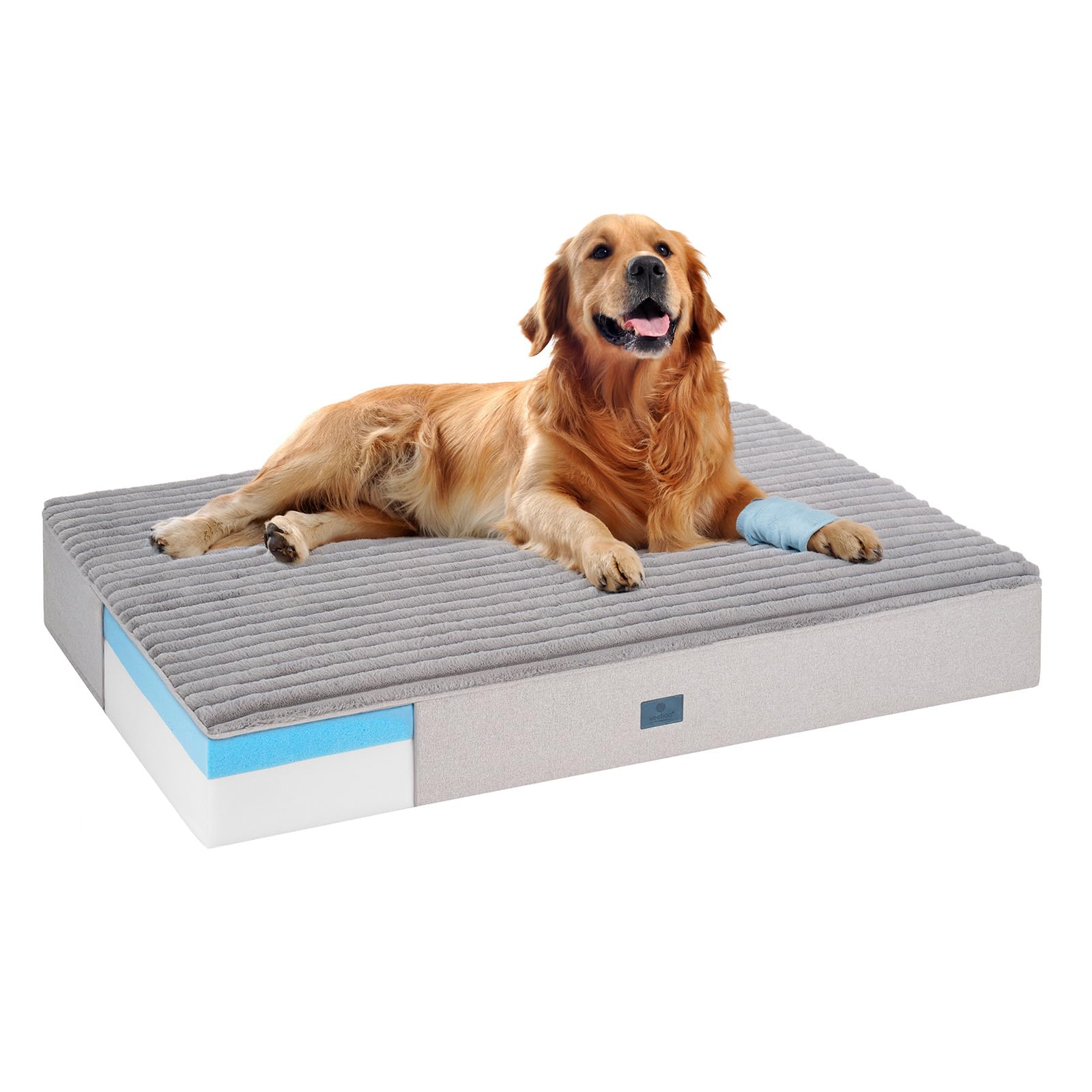 Veehoo Orthopedic Memory Foam Dog Bed, 7 Inch Thick Extra Large Dog Bed XL for Senior Dogs with Ultra-Soft Fluffy Surface, Waterproof Liner, Removable Washable Cover and Non-Slip Bottom, 48