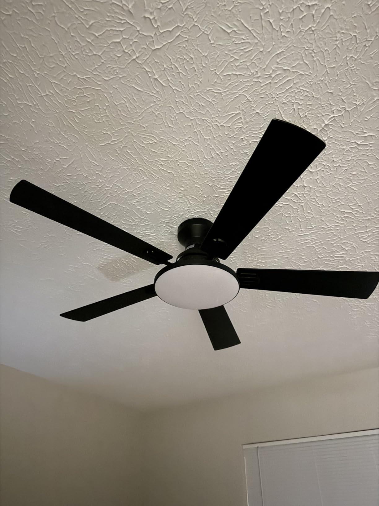 Passky Ceiling Fans with Lights, 52 inch Flush Mount Ceiling fan with Remote Control, Low Profile, Reversible, 3CCT, Dimmable, Noiseless DC Motor, Black customer photo 1