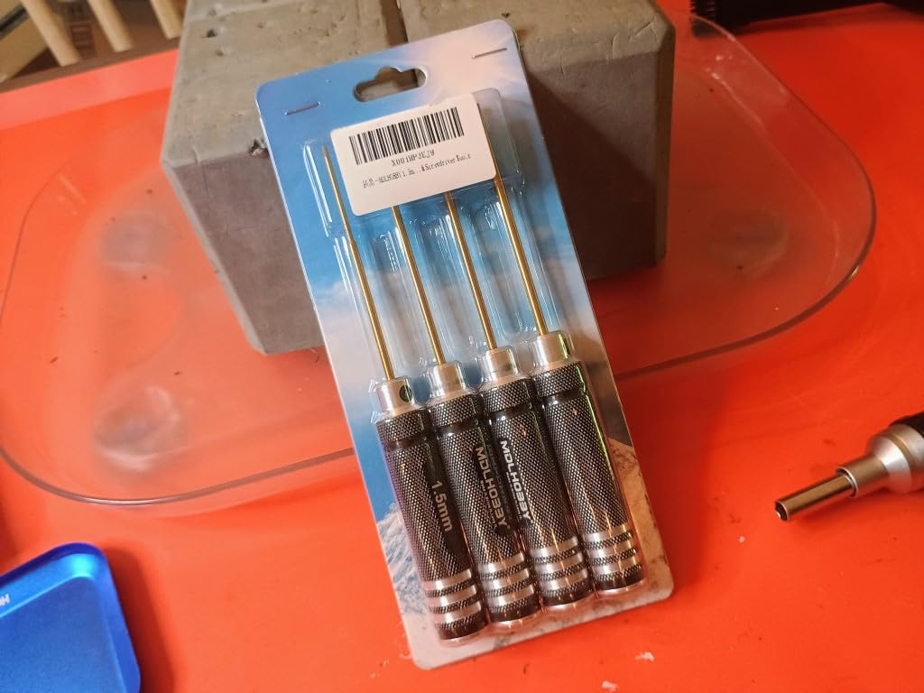 1.5mm 2.0mm 2.5mm 3.0mm Titanium Plated Ti Coated Hex Screwdriver Set for RC Racing Drone, Quadcopter, Helicopter, & RC Car Models - 4PCS RC Tool Kit with Hex Wrench & Screwdriver Tools customer photo 2
