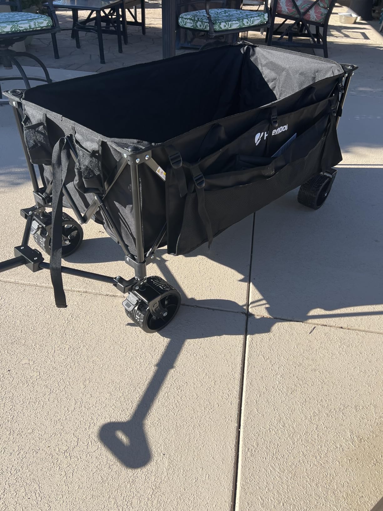 300L Extra Large Wagons Carts Foldable, 560LBS Heavy Duty Collapsible Beach Wagon 48