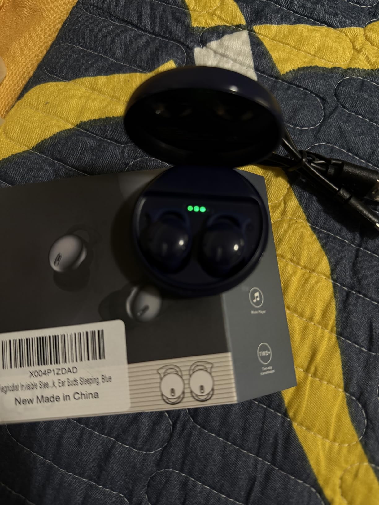 Invisible Sleep Headphones,Sleep Earbuds for Side Sleepers,Small Comfortable Fit Noise Blocking Sleep Ear Buds,Bluetooth 5.3 Wireless Earbuds, in-Ear Ear Buds for Sleeping - Green customer photo 2