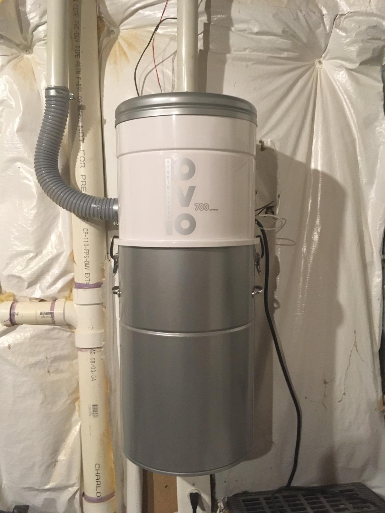 OVO Heavy Duty Powerful Central Vacuum System, Hybrid Filtration (with or Without Disposable Bags) 35L or 9.25Gal, 700 Airwatts with 35ft Carpet Deluxe Accessory Kit Included customer photo 1