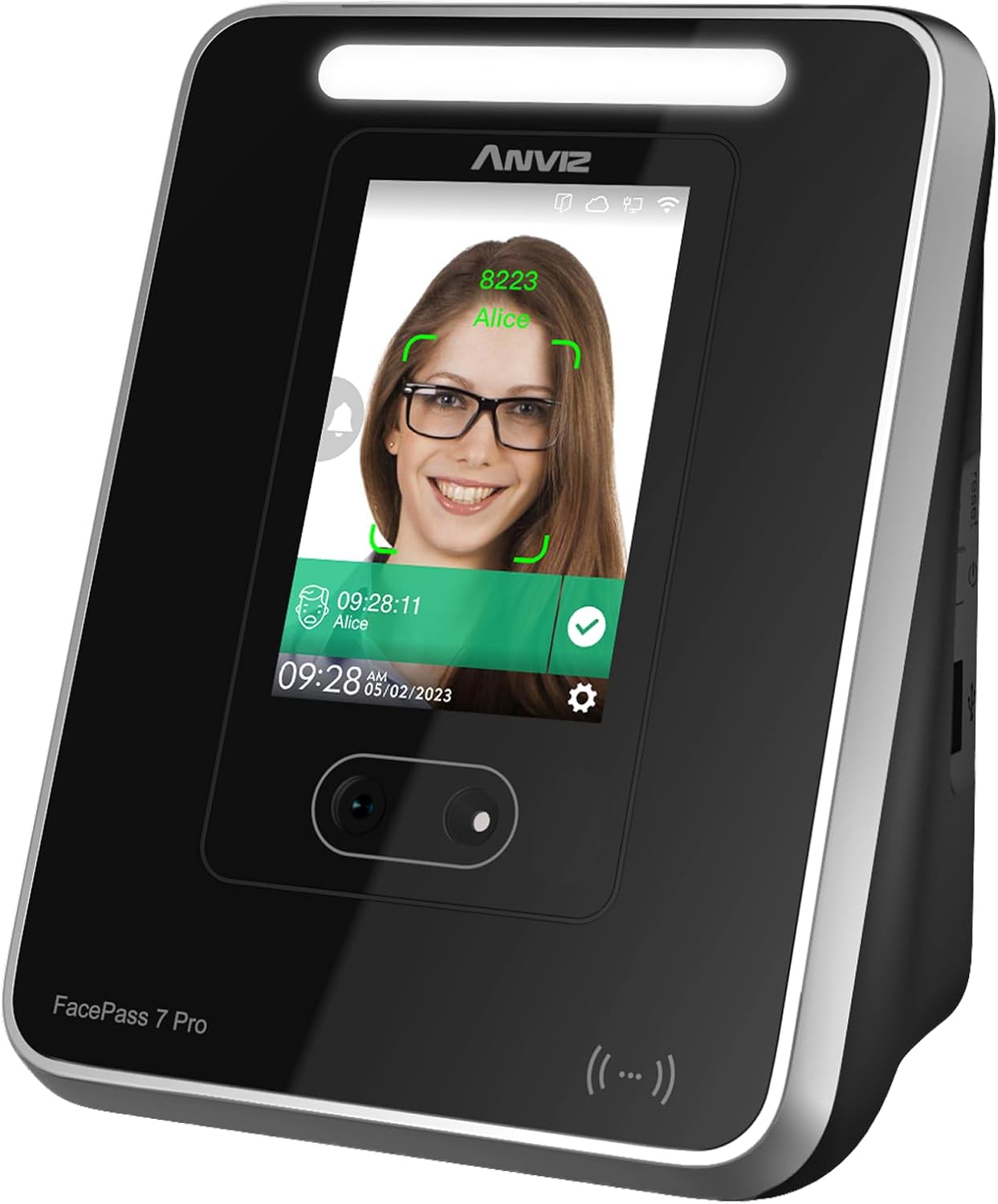 ANVIZ FacePass 7 Pro Cloud-Based Time Clock with Face, RFID, PIN - Free Cloud Software - Biometric Clock In and Out Machine For Employees Small Business - Support Door Access, Touchscreen, 2.4GHz WiFi customer photo 1