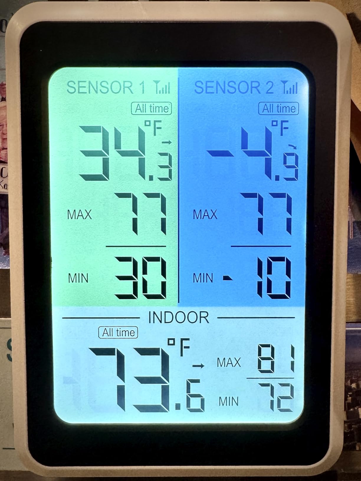 AMIR Upgraded Digital Refrigerator Thermometer with Alarm - 4.5