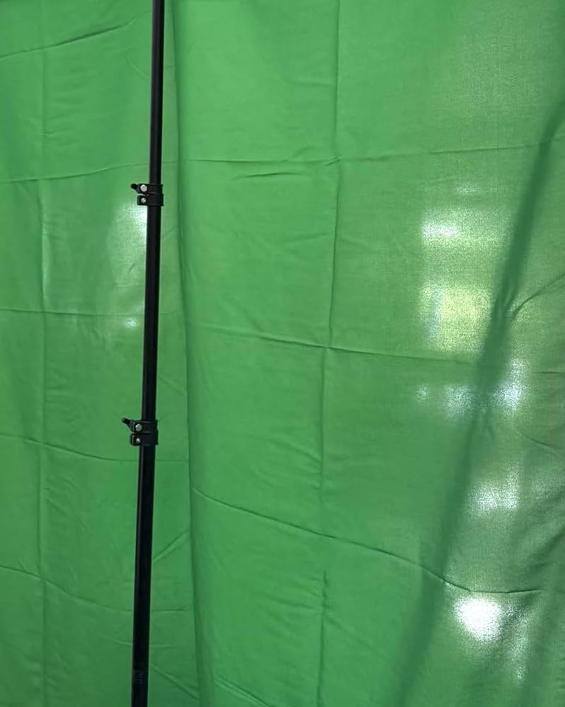 Green Screen Backdrop Kit, 5×7ft Portable Greenscreen Background with Adjustable T-Shaped Stand, 5 Clamps, Carrying Bag for Parties, Streaming, Photography, Zoom, Gaming, Video Studio customer photo 2
