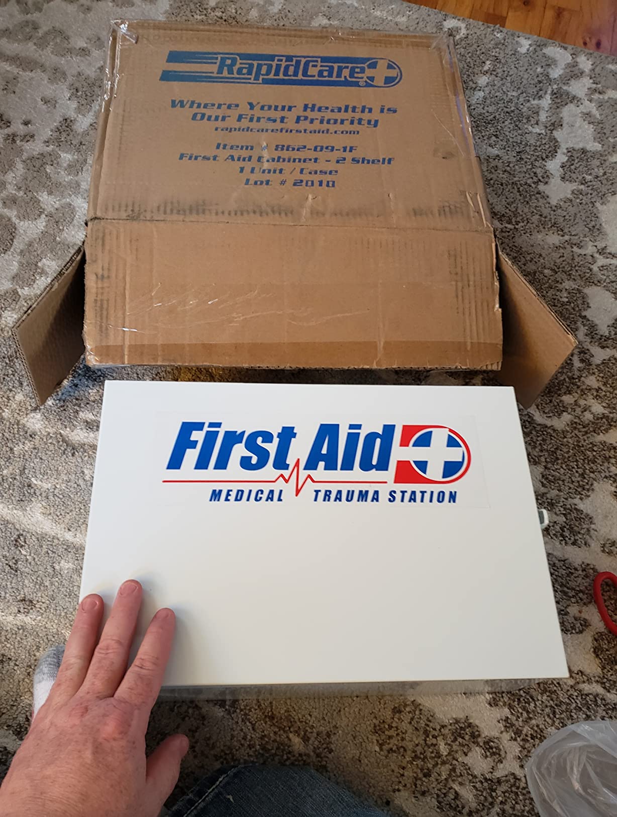 Rapid Care 3-Shelf First Aid Kit Cabinet, Class A+ ANSI/OSHA Compliant - 700+ Pieces - Wall Mountable Steel Cabinet - Serves up to 150 People customer photo 1