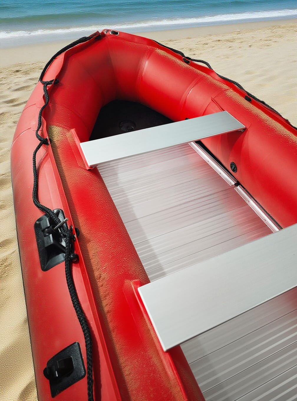 EXOCET Inflatable Dinghy Boat 5-8 Person, PVC Composite, Aluminum Stern Plating and Aluminum Floor, V-Shaped Hull, 4 Air Chambers customer photo 2