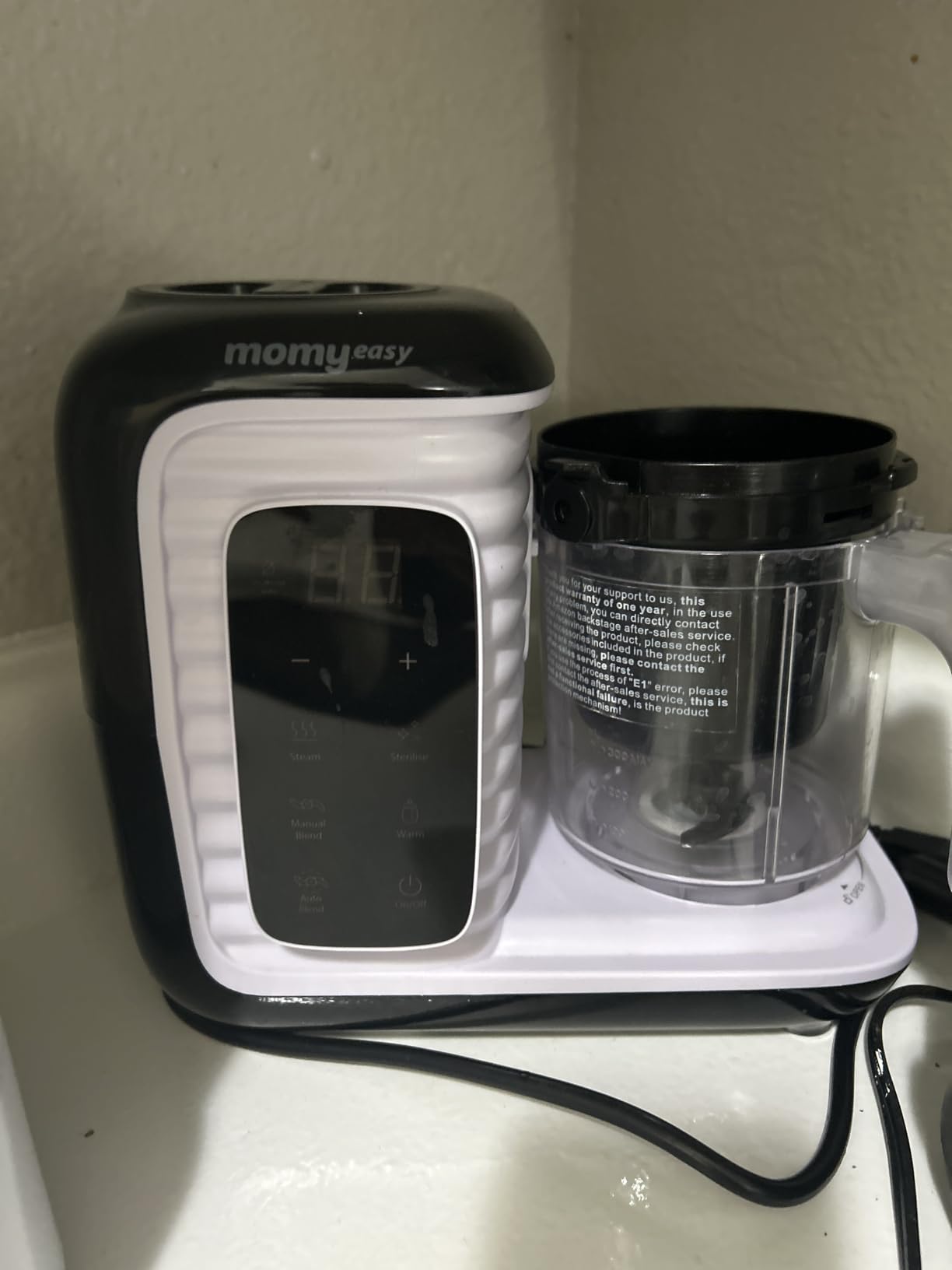 MOMYEASY Baby Food Maker, Baby Food Steamer and Puree Blender, Food Processor Chopper Grinder Steamer in-One, Auto Cooking & Grinding with Touch Control Panel&Self Cleans, BPA-Free customer photo 1