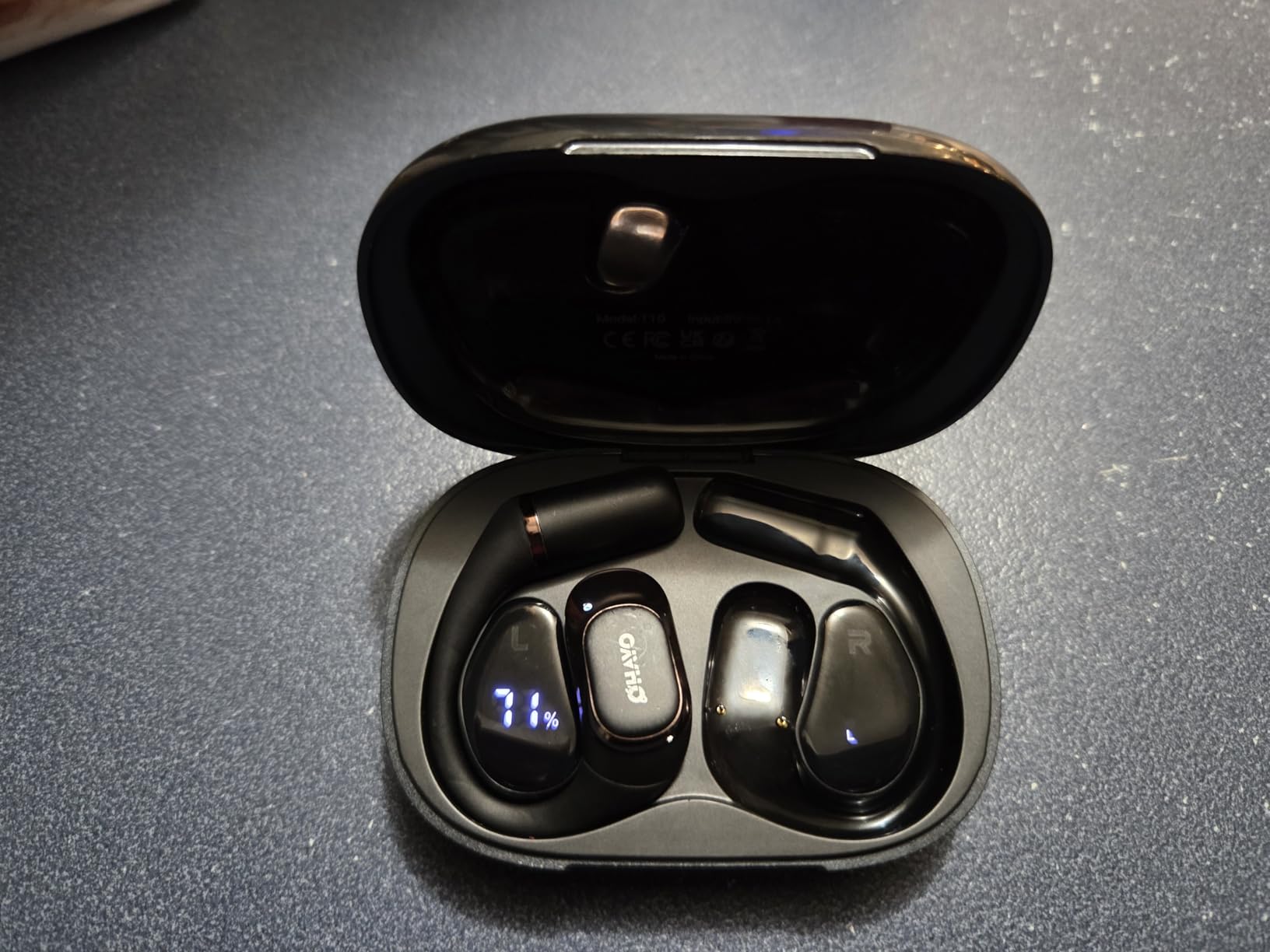 Open Ear Headphones,Over Ear Earbuds with Ergonomic Earhook,Bluetooth Headphones 5.4 with Smart Digital Display,40H Playtime,IPX6 Waterproof,Touch Control Operate Fit Cycling,Running,Workout(Black) customer photo 2