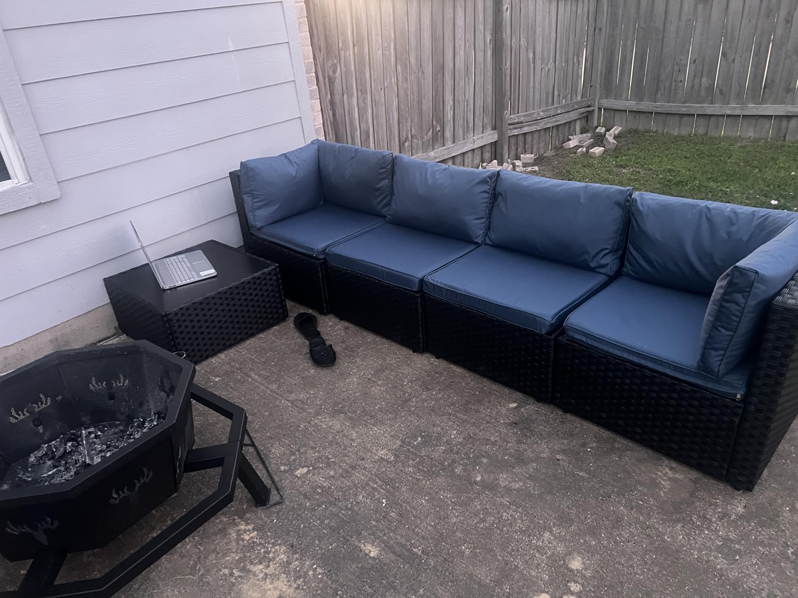 7 Pieces Outdoor Patio Sectional Sofa Couch, Wicker Furniture Patio Conversation Sets with Washable Cushions & Coffee Table for Garden, Poolside, Backyard customer photo 2